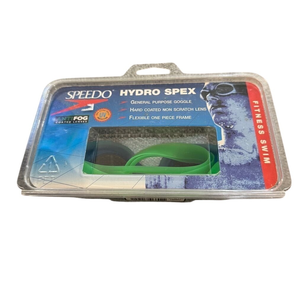 Sealed Speedo Hydro Spex Swim Goggles Blue Green Anti‎ Fog UV Protection Fitness